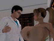 Animation 3D - Médecin et infirmière aux gros seins